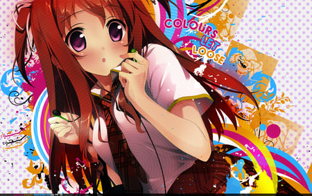 Anime Colourburst - girls, colours, anime, redhead