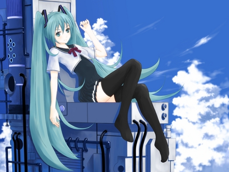 Vocaloid - pretty, vocaloid, hatsun, blue, miku