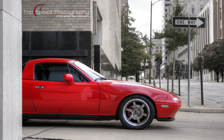 Red 1995 Mazda Miata - 1995, miata, mazda, red