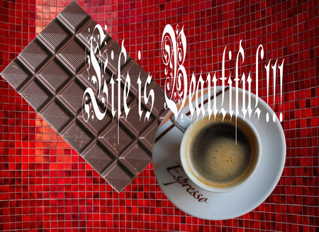 Coffee and Chocolate - coffee, breakfast, red, delicious, chocolate