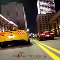 Yellow 2009 & Sunset Orange Metallic 2006 Chevrolet Corvette C6 Z06