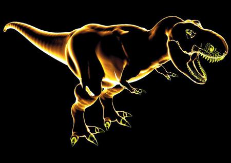 glowing T-rex - glow, black, big, t-rex