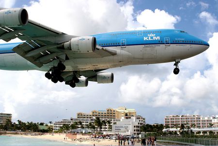 St Maarten Landing - island, caribbean, st maarten, boeing 747