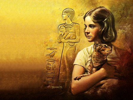 Egyptian - yellow, egypt, cat, female, kitten