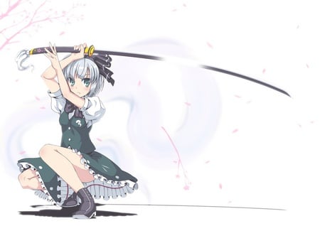 Youmu Konpaku - touhou, girl, katana, anime, konpaku, sword, youmu