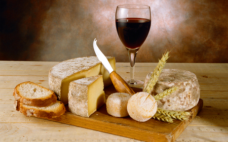 Red wine and cheese - arangement, rustic, cheese, red wine