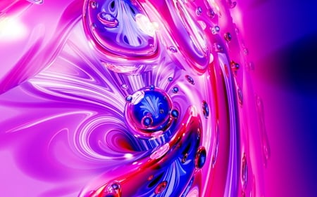 3D  Experesion - colors abstract, blue, pink, 3d