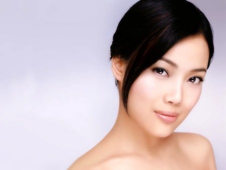 joey yung - bare shoulders, brown eyes, joey yung, music, hong kong, singer, cantonese, face, closeup, beautiful, brunette, canto-pop, chinese, short hair