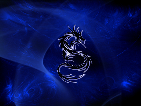 Blue Dragon - abstract, cg, dragon, blue