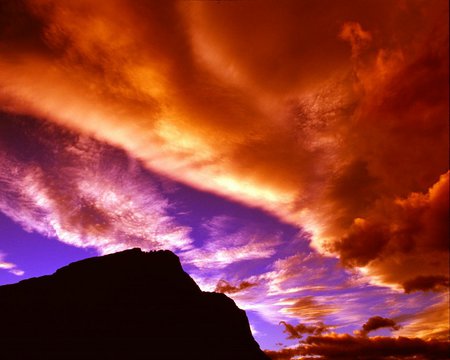 Glacier sunset - sunset, purple, glacier, gold, orange, pink