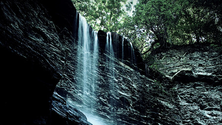 waterfall - nature, water, waterfall, rocks