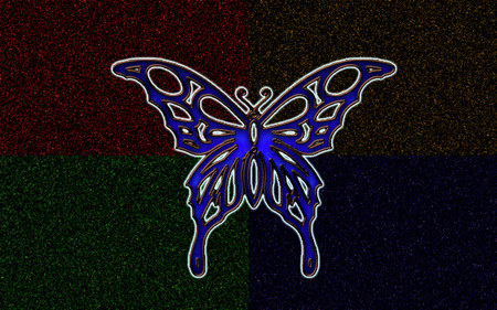 colorful quads - butterfly, colorful, blue, neon