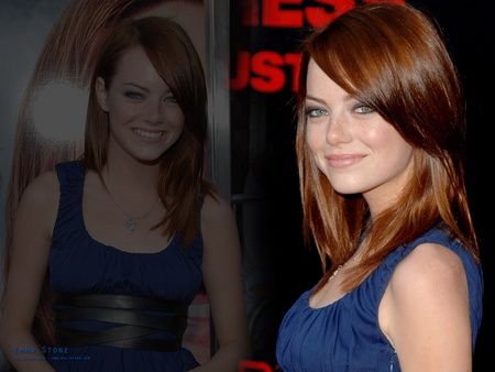 Emma Stone - stone, redhead, emma stone, blue dress, emma, red hair