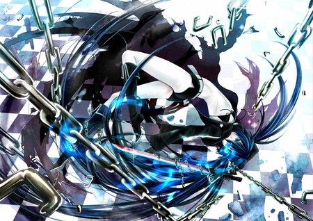 black rock shooter - rock, black, weapon, shooter