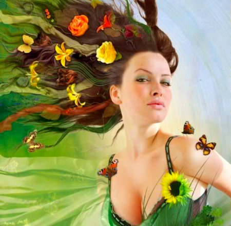 Fairy - beauty, green, fairy, girl