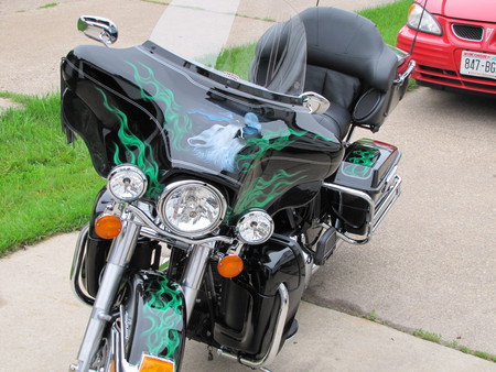 My Husbands 2010 HD - motorcycle, harley davidson, wolf, harley