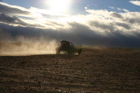 Almost Finished - clouds, sunset, desert, race