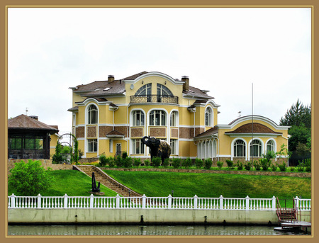 house - house, luxury, beautiful, architecture, home, style, river, elephant, design, garden