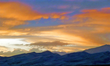 Western sunset - sunset, desert, western, mountains, colorado, sand