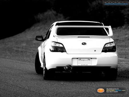 Subaru sti - cars, subaru, imports, black and white, wrx sti