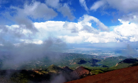 View from Pikes Peak - clouds, pikes peak, mountains, colorado, sky