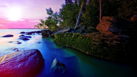 P H A N T A S Y - beach, trees, magic, sun, water, wicked, definition, sunset, phantasy, amazing, dark, clouds, support, gimp, grass, high, stone, wet, coloured, awesome