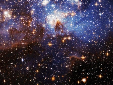 Brightest of stars - space, light, bright stars, shining, galaxy, cluster, blue