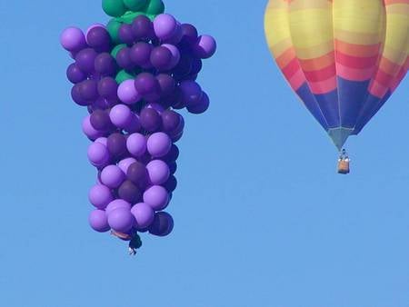 Grapes Away - up and away, grapes, balloons, hot air balloon