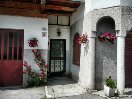 simple-beauty - white, beauty, walls, door, flowers, simple