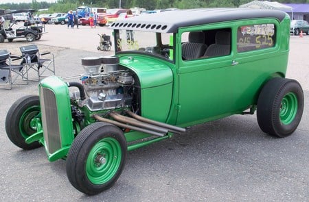 1928 Ford Model A sedan drag car - ford, drag, race car, model a