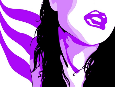 Girl Stuff - girl, white, longhair, purple lips