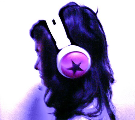 Girl - girl, star, headphones, cool