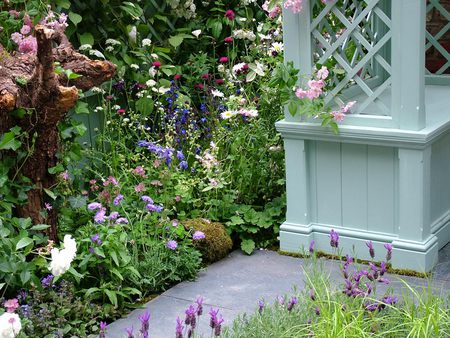 Garden Path - flowers, trellis, garden, path