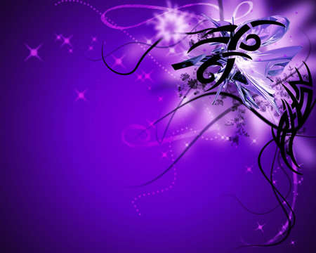 Black n Purple - neon, purple, abstract, design, black