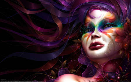 Mysitacal - fantasy, colors, face, lady