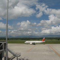 Airplane at the landing ban.