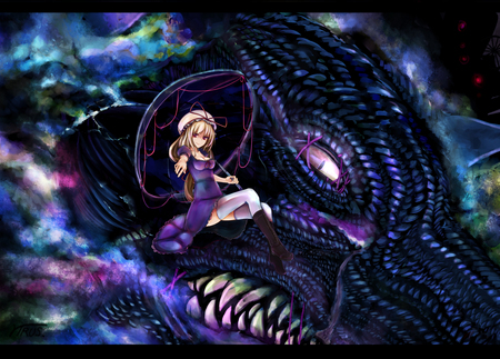 Yakumo Yukari - anime, yakumo yukari, touhou, dragon