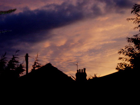 another sunset from our garden. - blackclouds, sunset, pink, sky