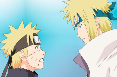 Naruto and Minato - shippuden, minato, anime, naruto