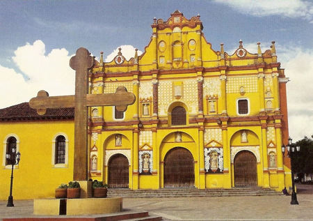 Catedral de San Cristobal - mexico, church, yellow, architecture, cathedral, monuments