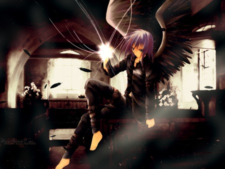 My Innocent Eyes - fallen angel, boy, my innocent eyes, manga, anime, dark angel, angel