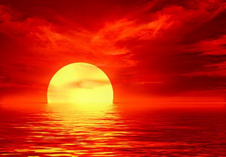 Red Sky - sunset, red, sun, sky