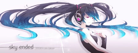 Miku - vocaloid, anime, headphones, miku, hatsune miku, long hair