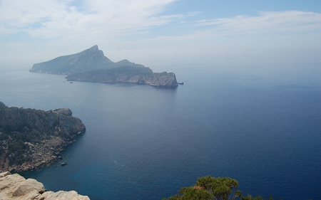 Dragonera - clouds, isle, nature, coast, blue, cliffs, ocean