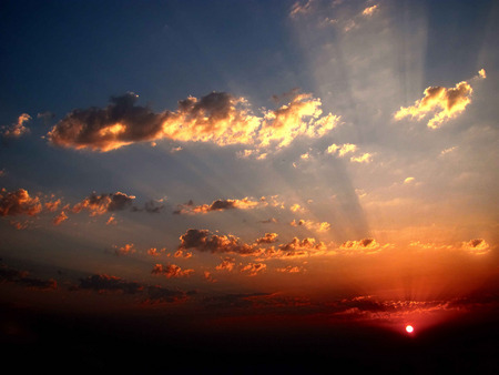 sunset in Dobrogea - macin, clouds, sun, zavaidoc, sunset