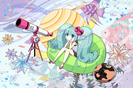 Miku - anime, vocaloid, twntails, hatsune miku, green hair, miku, sad, chibi, cute