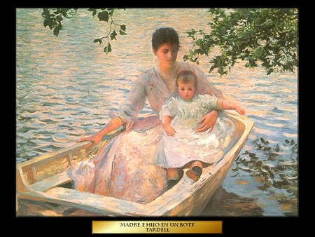 Mothers Stream Of Love - mother, baby, boat, bonding