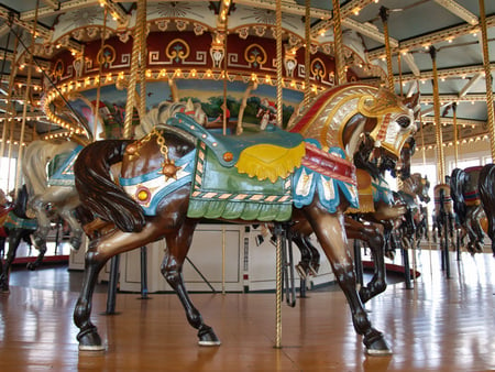 Bay Carosel Horse - carosel, carosel horse, bay horse, wooden horse