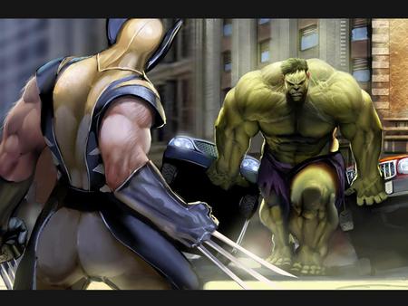 Hulk vs logan - abstract, artwork, cg, marvel