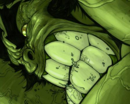 Hulk - marvel, abstract, cg, green